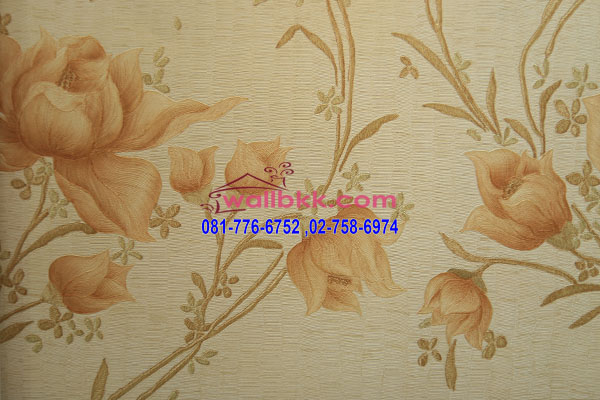 FLU12-04 wallpaper vintage สีครีม