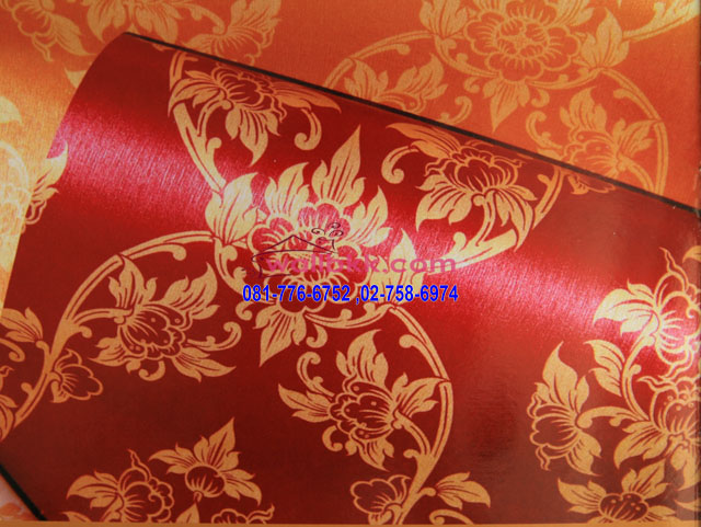 MLT12-43-ลายดอกพุดตานสีแดงลายทอง-wallpaper-LineThai