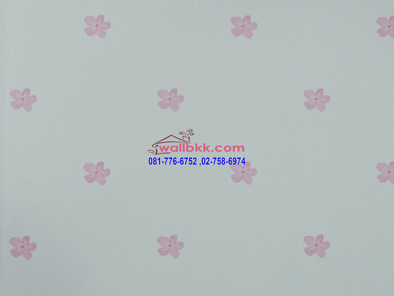 DSL12-31 wallpaperติดผนัง ลายดอกไม้สีชมพูพื้นสีขาว