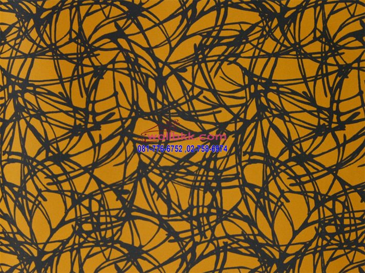 FVE12-34 wallpaper ติดผนัง ลวดลายเส้นกราฟฟิกพื้นสีเหลือง