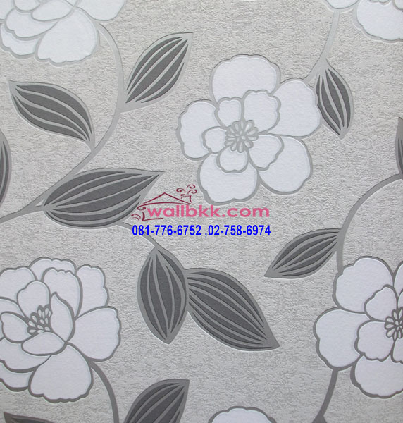  MSL12-036 wallpaper ลายโมเดิร์นรูปดอกไม้พื้นสีเทา