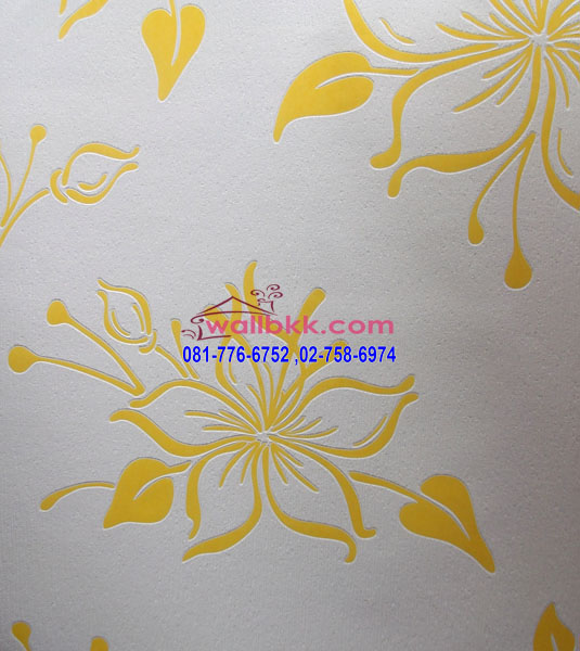 MSL12-051 wallpaperลายโมเดิร์นรูปดอกไม้สีเหลือง