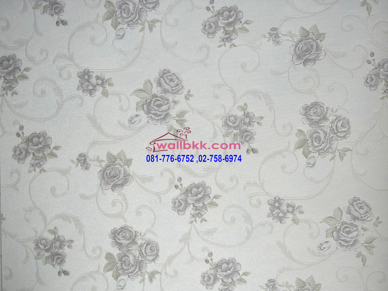 SVS12-38-wallpaper-ลายวินเทจ-เถาวัลย์ดอกไม้สีเทาอ่อน