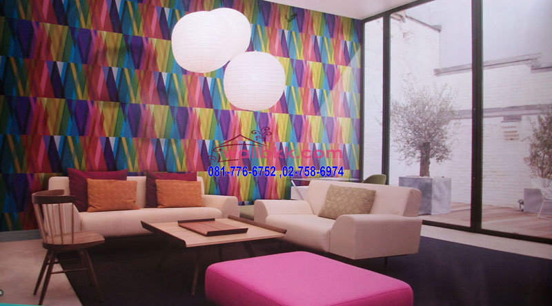 MDD45-022-ตัวอย่าง-wallpaperลายโดดเด่นสีจัดจ้านในห้องรับแขก