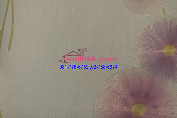 MSH45-018 วอลเปเปอร์เกาหลีติดผนังห้อง ลายดอกไม้สีม่วง